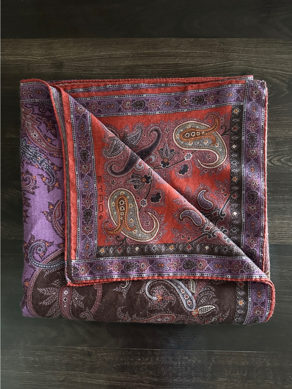Etro Paisley Silk and Cashmere Scarf - Picture 3 of 7